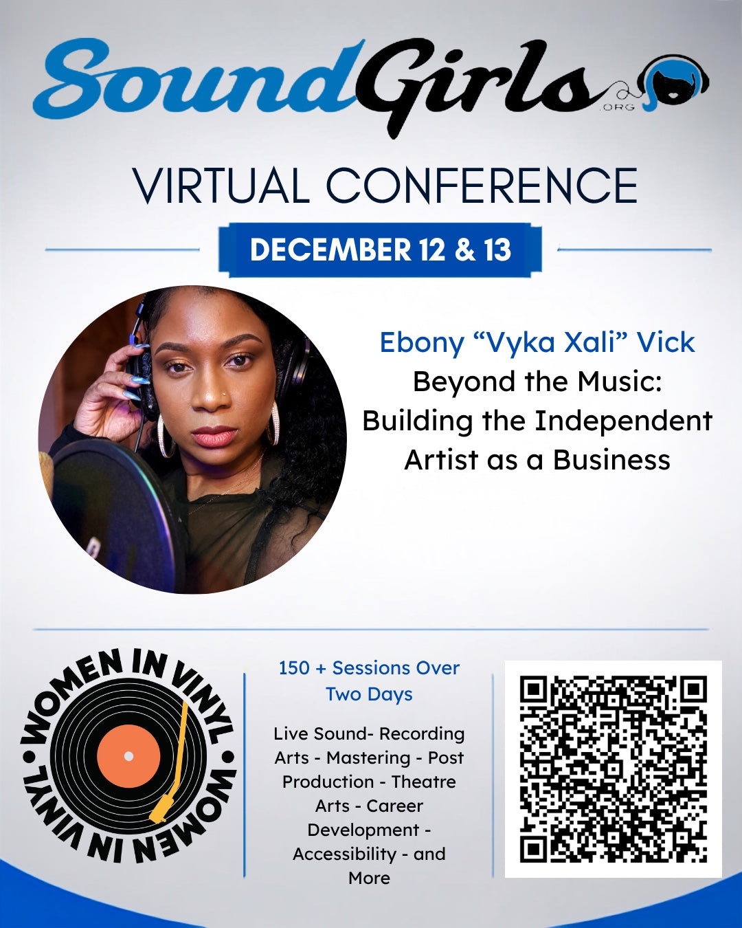 Ebony Vyka Xali Vick featured speaker at the SoundGirls Virtual Conference